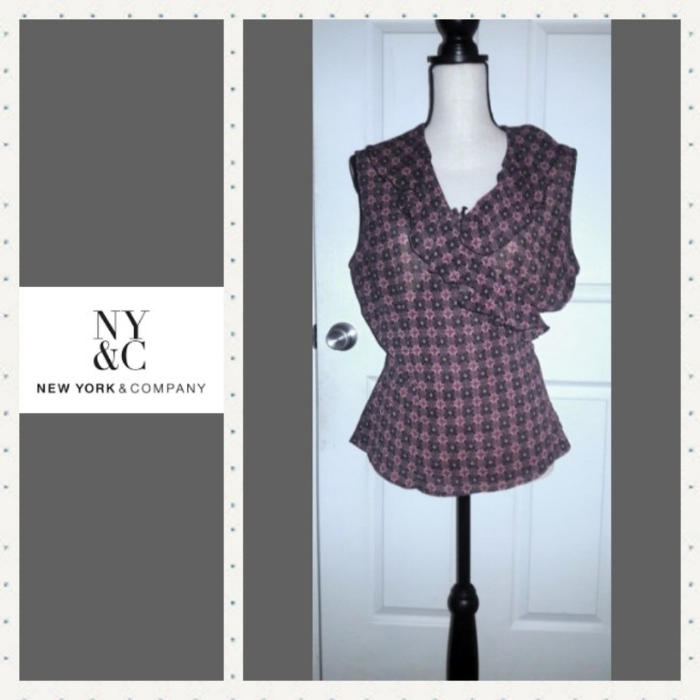 💥 NY & Co. Sheer, Sleeveless Blouse